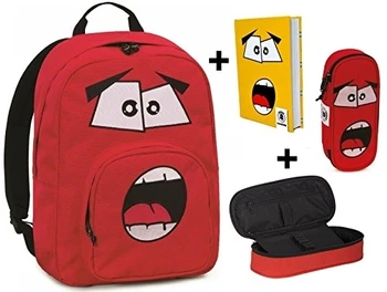 

ZAINO INVICTA - OLLIE FACE PACK PLAIN - + Astuccio Portapenne Lip Face - + Diario Face Pocket Rosso Ardente- tasca porta pc