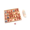 Montessori Language Wood 5 Sets Small Movable Alphabet Red & Blue with Mat for Small Movable Alphabets Toys Education Preschool 6
