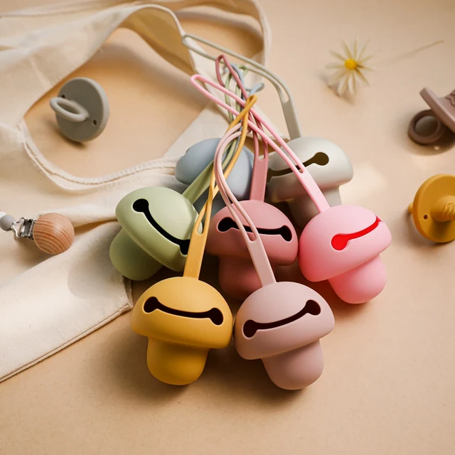 1PC Baby Accessories Silicone Nipple Case Food Grade Pacifier Holder for new born Baby goods Teething Toys Food Grade Silicone 6