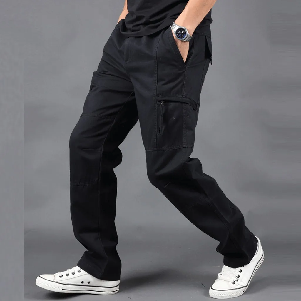 pantalones hombre Men's Summer Outdoor Overalls Straight Sports Pants With Multi-Pocket Plus Size спортивные штаны мужские#30