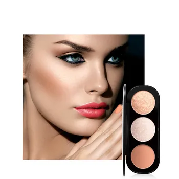 

1Set Blush&Highlighter Palette 3 Colors Mineral Pigment Blusher Highlighter Powder Lasting Natural Face Makeup Cosmetic TSLM2