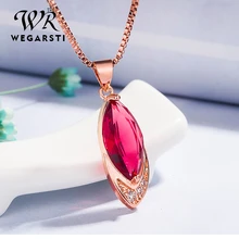 WEGARASTI Серебро 925 ювелирное ожерелье рубиновое с подвеской ожерелье s для женщин 925 пробы Серебряное ожерелье хорошее ювелирное изделие