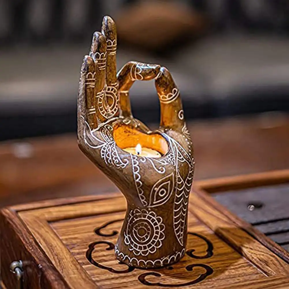 Hand Shape Candlestick Holder Delicate Decorative Candle Holder Resin