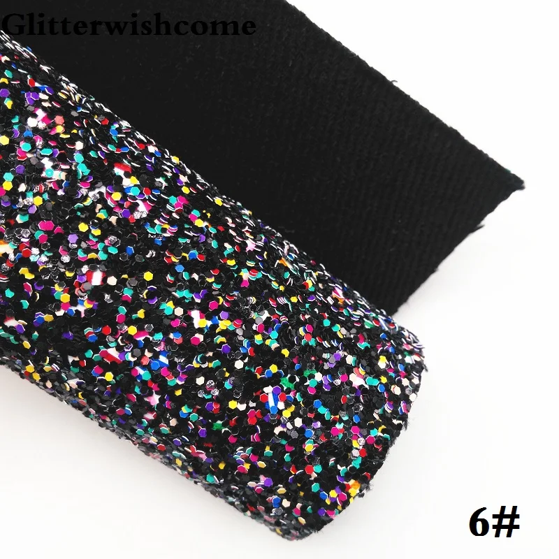 Glitterwishcome 21X29 см А4 Размер синтетическая кожа, плотная блестящая кожа, искусственная ткань из искусственной кожи винил для бантов, GM037A - Цвет: 6