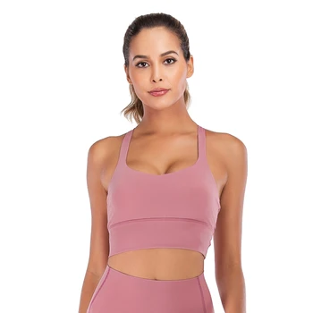 

2020 New Sports Bra High Stretch Breathable Top Fitness Women Padded for Running Yoga Gym Seamless Crop Bra Sport Bra