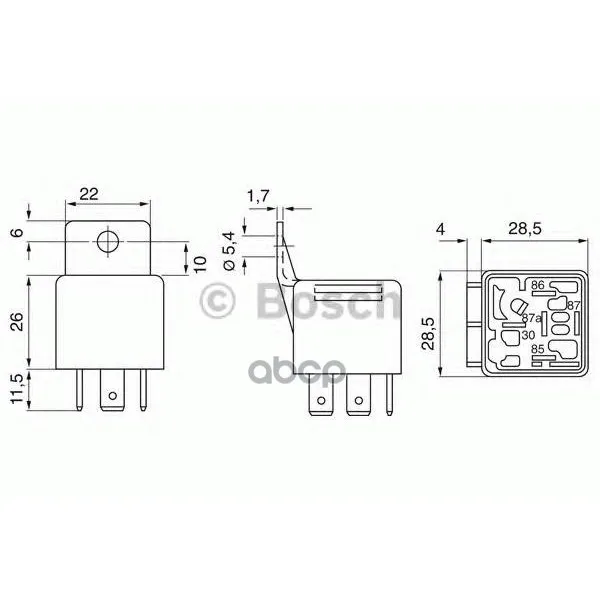Реле Мини-Реле 24в 20а/10а Bosch арт. 0332209211