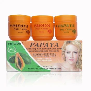 Papaya sbiancamento crema per il viso contro lentiggine giorno di notte e crema perla 3 pcs in 1 scatola