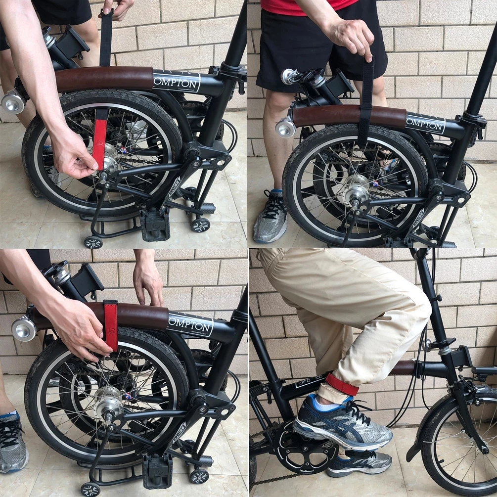 TWTOPSE Cycling Bike Pants Strap For Brompton 3SIXTY PIKES Folding Bike Bicycle Frame Wheel Fixed Strap Binding Belt Hook Loop