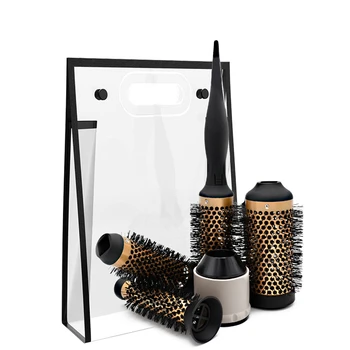 

Round Rolling Hair Brush Set Barrel Curling Brush Comb Hair Styling Tools Barber Professional Salon Hairbrush Comb G0111