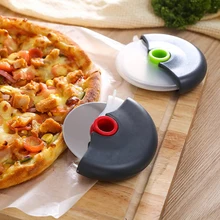 

Stainless Steel Round Wheel Cutting Knife for Pizza with Lid Roulette Roller Dough Pizza Slicer Cutter Baking Accessories Tools