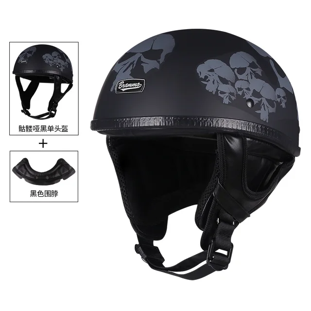 BRAMMO Skull Cap Motorcycle Helmet 
