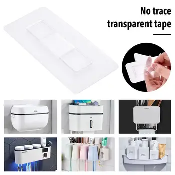 

10PCS Traceless Clear Adhesive Tape Washable Mounting Tape For Bathroom Kitchen Household Industrial Use