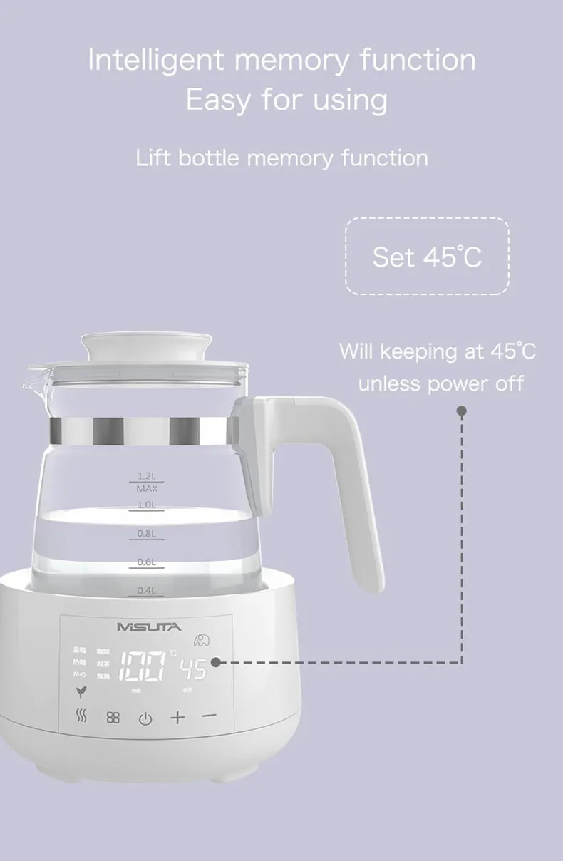 220 В электрический чайник для воды, детское молоко и вода, постоянный термочайник, Интеллектуальный термостат для молока, для кормления ребенка, смарт-чайник