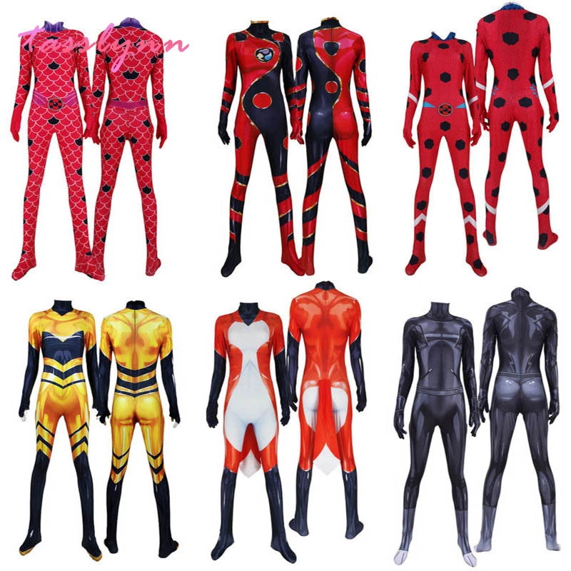 Queen Costume Suit Lady Fox Cosplay Rena Rouge Costumes Cat Noir Cosplay For Kids Adult Halloween Bodysuits Zentai Anime Aliexpress