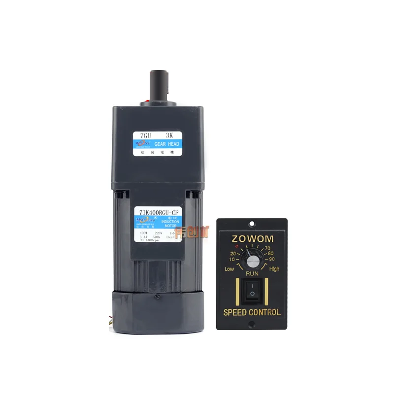 7IK400RGU-CF 400W 220V AC Gear Speed Control Induction Motor, Forward and Reverse, Adjustable Speed + Speed Controller