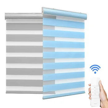

Semi Blackout Manual / Motorized Zebra Blinds Light Filtering Custom Made Window Roller Blinds for Shading Hot Sale