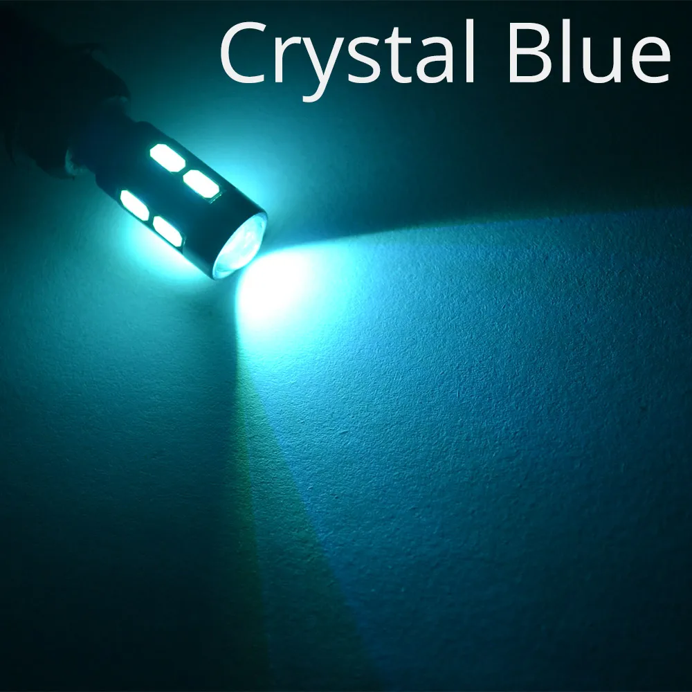 T10 W5w белый красные, синие зеленый 5630 6/10Led авто светодиодные 194 168 AC/DC 12v сигнал заднего хода светильник автомобильный светильник парковка хвост светильник s Клин лампы - Испускаемый цвет: Crystal Blue