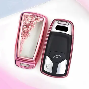 

3 Buttons Shiny TPU Car Remote Key Case Fob Cover Shell For Audi Q7 A4L TTS TT