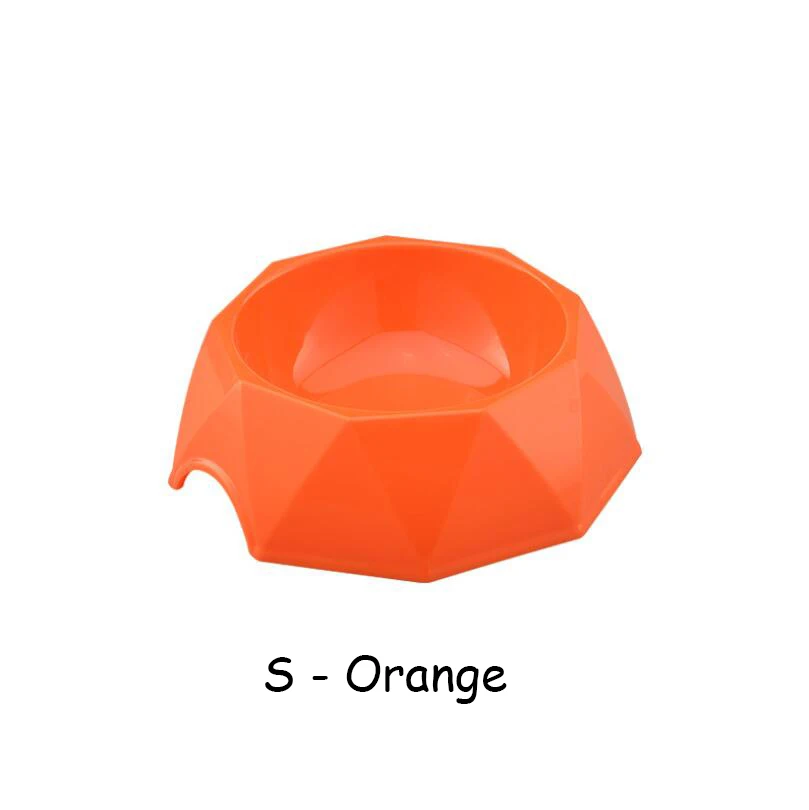 SOrange Модная Алмазная стильная домашняя миска для домашних животных кошек собачья миска кормушка для домашних животных миска для корма для собак Цветная Пластиковая одинарная миска для домашних животных Размер S/M/L - Цвет: SOrange