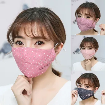 

Unisex Adults Washable Dust-Proof Mask Reusable Mouth Face Topmask Cover Cloth polyester mask Dot Letter Print FaceMask