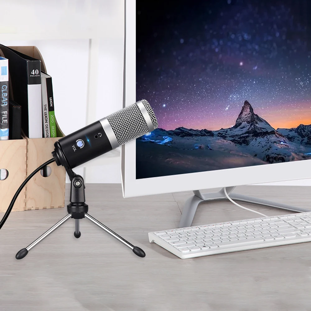 

Professional Microphone for Computer with USB Plug and Tripod Stand Broadcasting Recording Microphones Electric Music Parts