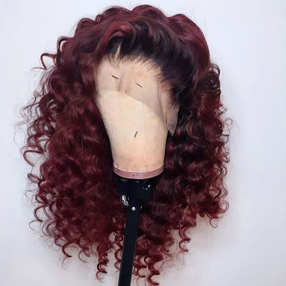 360 Full Lace Front Wig Red Colored HD Deep Wave Human Hair Wig Reddish Brown Body Wave Human Hair Wigs Brown Colored 360  main image 3