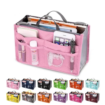 

Storage bag insert bag large lined women's cosmetic bag nylon travel insert storage bag handbag cheap women's handbag