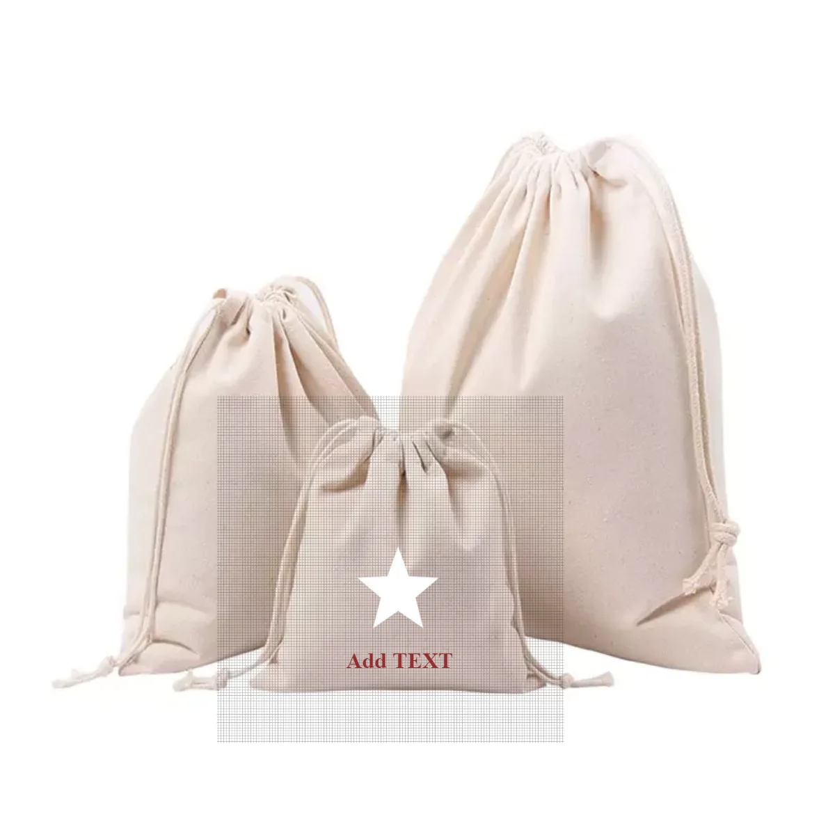 Wholesale Logo Printed Gift Canvas Cotton Drawstring Shoe Dust Bag