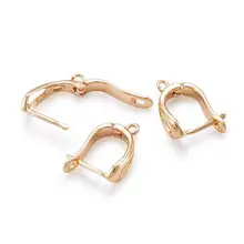 Pandahall, 50 шт., 17x13 мм, латунные серьги-кольца, фурнитура золотистого цвета для висячих сережек, изготовление ювелирных изделий, аксессуары для рукоделия, булавка: 1,5 мм