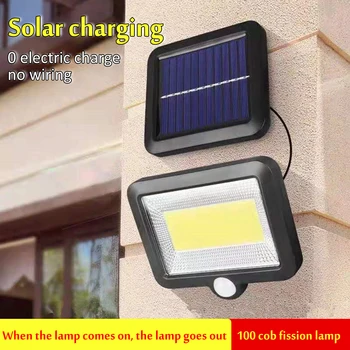 

Outdoor Solar Induction Wall Lamp Charging 100COB Split Garden Lamp Wall Lamp Garden Lamp Power Failure Emergency Light Black