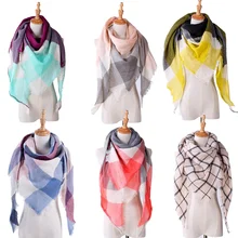 Дизайнерский зимний треугольный шарф для женщин, роскошная брендовая Пашмина шаль, кашемировые шарфы, теплое одеяло для шеи, Дамская бандана из пашмины