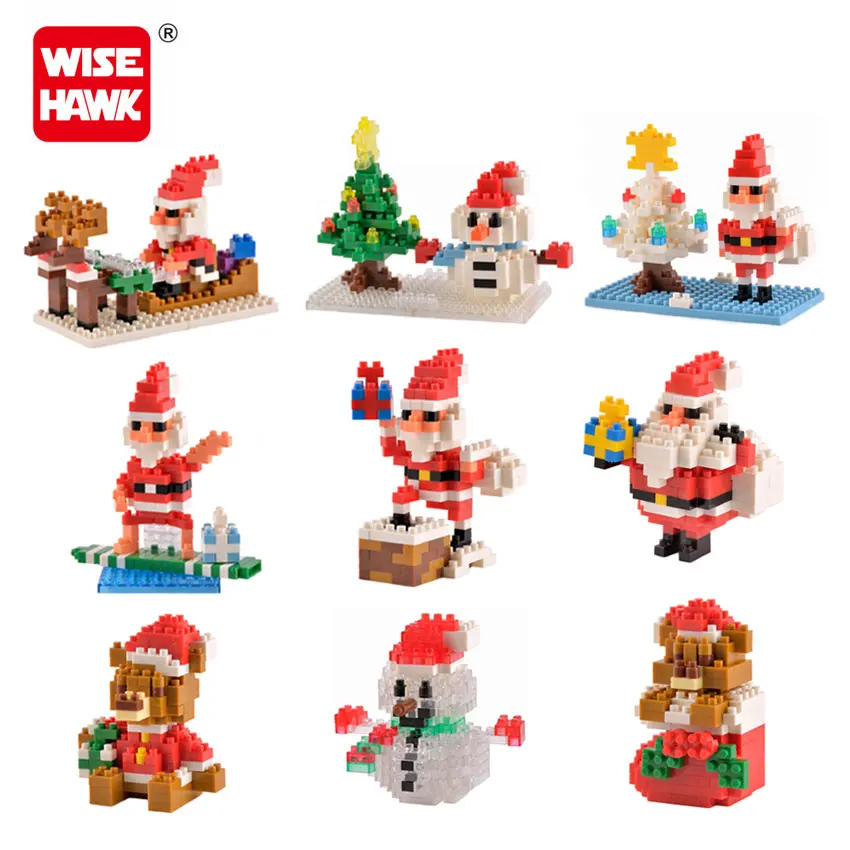 

WiseHawk Christmas Gifts Diamond Blocks Santa Claus Scene 3D Mini Toys Assemble Building Brick Educational Toys For Children