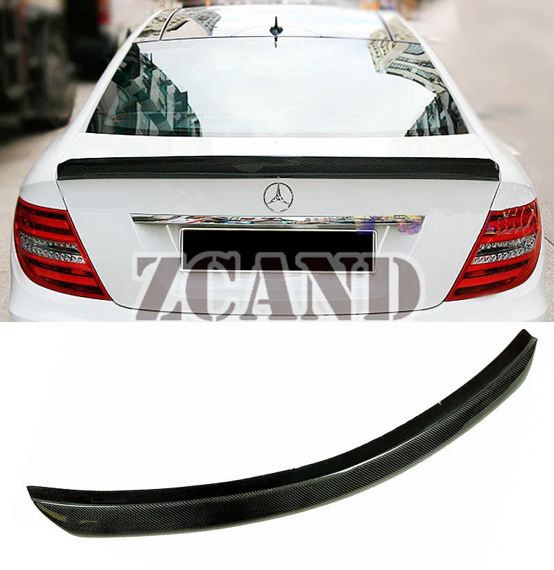 V стиль Настоящее карбоновое волокно багажник спойлер подходит для MERCEDES BENZ W204 4 Двери Седан C63 C300 C350 C63 08-12