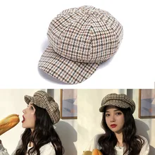 Берет, кепка, винтажная, регулируемая, солнцезащитная, хлопок, газетчик, живописцы, восьмиугольная, остроконечная шляпа, для улицы, Кепка для гольфа