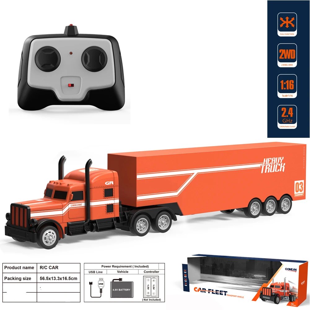 

2.4G Funny USB Charging Gift RC Truck Kids Toy Car Model Remote Control Vehicle Simulation Electronic Children Engineering