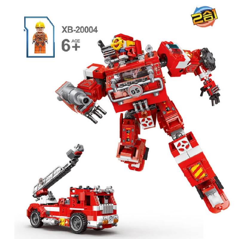 XINGBAO сборки строительные блоки Autobots деформация два в одном переменные формы Мальчик Дети Alpinia собранные игрушки - Цвет: RED