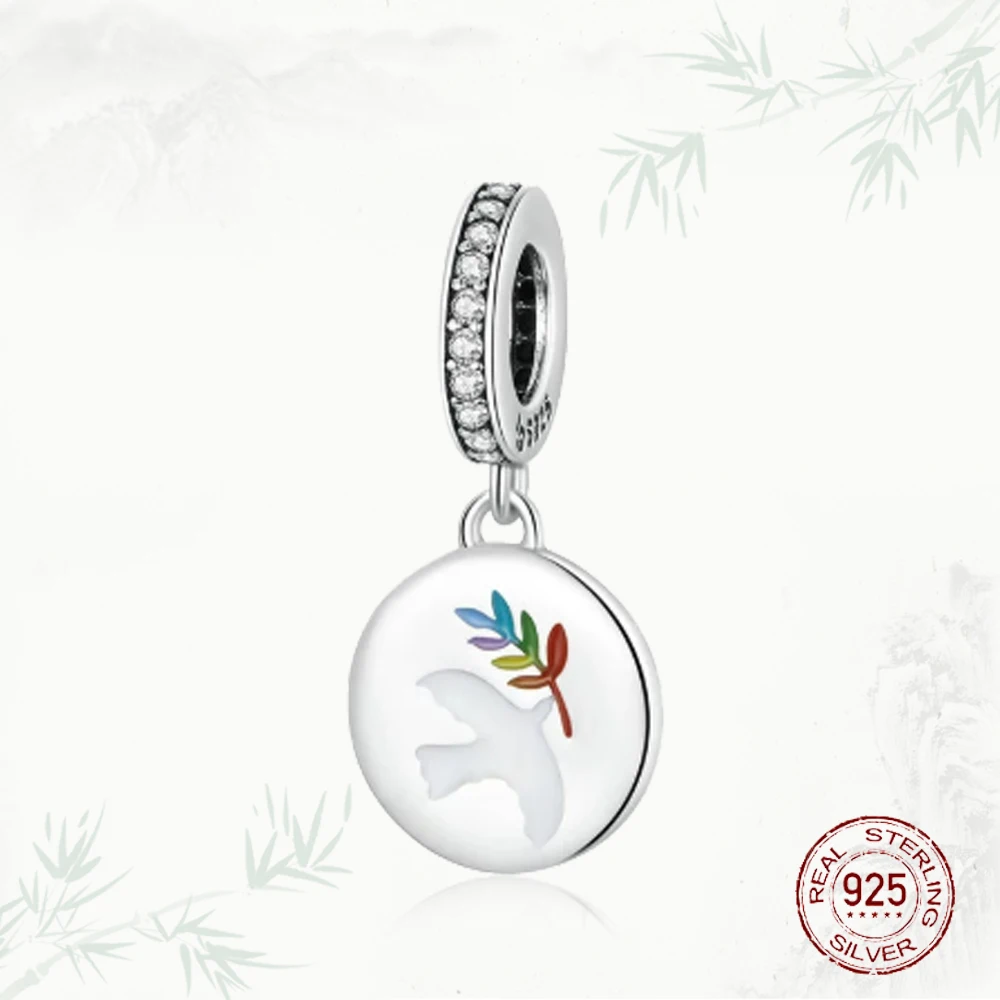 

Authentic 925 Sterling Silver Beads Jewelry for the original bracelet and bracelet DIY peace dove charm