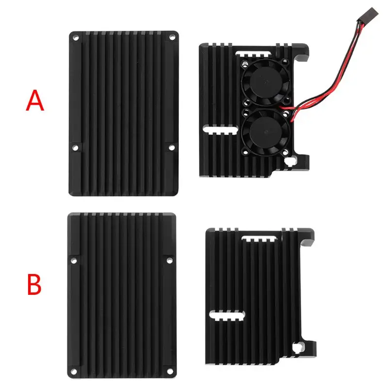 Алюминий сплав Корпус чехол металлический корпус черного ящика излучающая пластина теплоотводящий кулер для Raspberry Pi 4 модели B