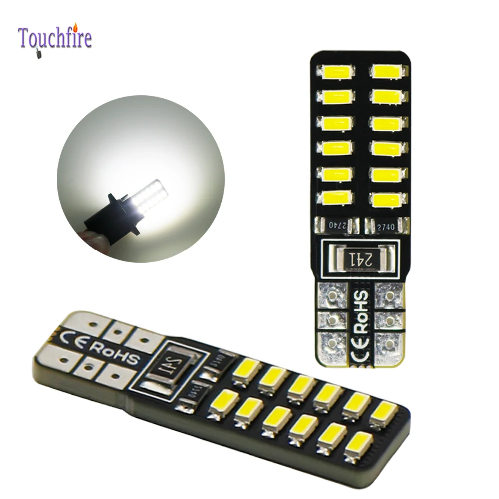 10 шт. W5W светодиодный T10 194 canbus 24 светодиода 3014smd габарисветильник свет купольный
