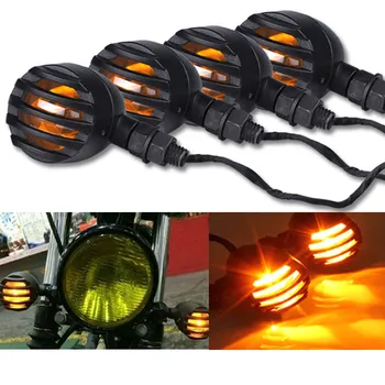

4PCS Motorcycle Turn Signal Lights Metal shell Flowing Flashing Motorbike Indicator Blinker Signal Lamp for Harley for Yamaha