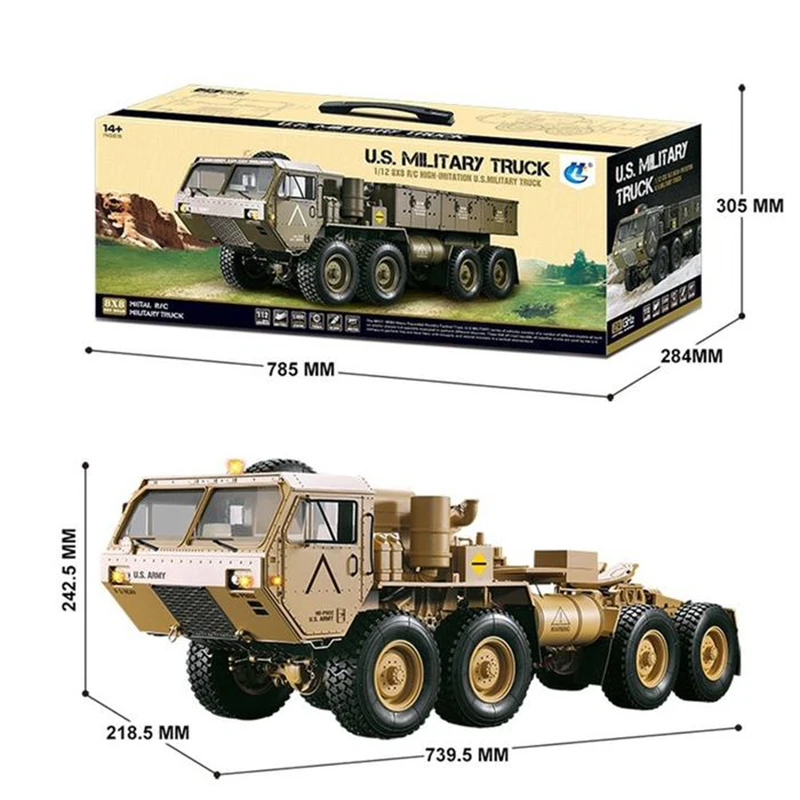 Метанол газовый военный грузовик внедорожник 1:12 8x8 R/C 2,4 г Высокая лошадиная сила
