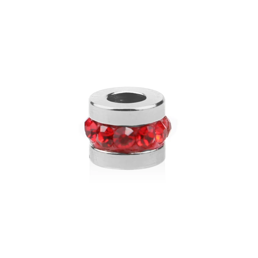 Red Aiovlo 10 шт./партия 6 мм бусина из нержавеющей стали Циркон DIY 3 мм отверстие бусины Шарм бусины для Аксессуары для ювелирных изделий - Цвет: Red