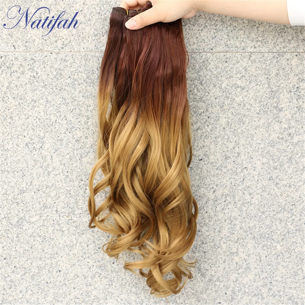 Natifah Омбре натуральные волнистые бразильские волосы водная волна синтетические волосы 2 тона цвет 16-20 дюймов 1 3 4 Длинные вьющиеся двойные нарисованные