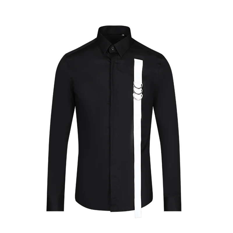 S-6XL! новая мужская одежда GD Hair Stylist модная британская деловая тесьма металлическая рубашка с пряжкой костюмы больших размеров