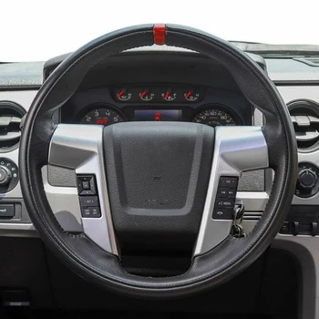 

ABS Steering Wheel Frame 2PCS Silver Decor Cover Replacement For Ford Raptor F150 2009-2014