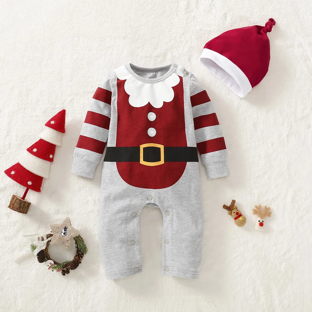 Рождественский комбинезон для новорожденных мальчиков и девочек; комбинезон; костюмы; vestidos; рождественские детские комбинезоны; костюм Санта-Клауса; D20 - Цвет: Flecking Gray