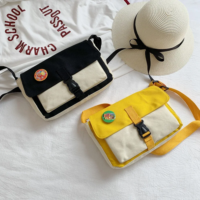 

New Style Small Canvas Bag Single-shoulder Canvas Bag Fashion Korean-style Students Oblique Shoulder Bag Bag