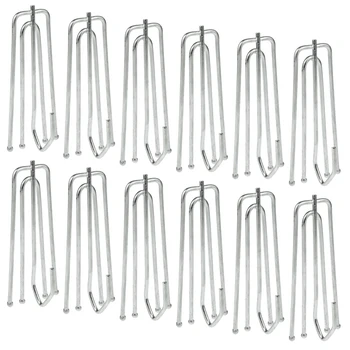 

50 Pcs Stainless Steel Curtain Pleater Tape Hooks Stainless Curtain Pleat Hook, 4 Prongs Pinch Pleat Hook ClipTraverse Pleater 4