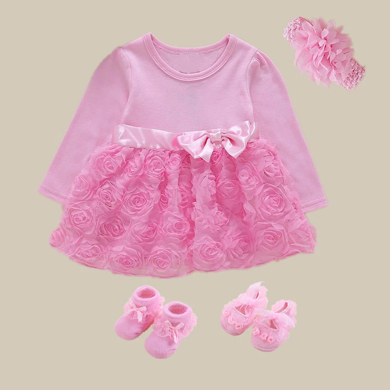 粉色玫瑰裙长袖