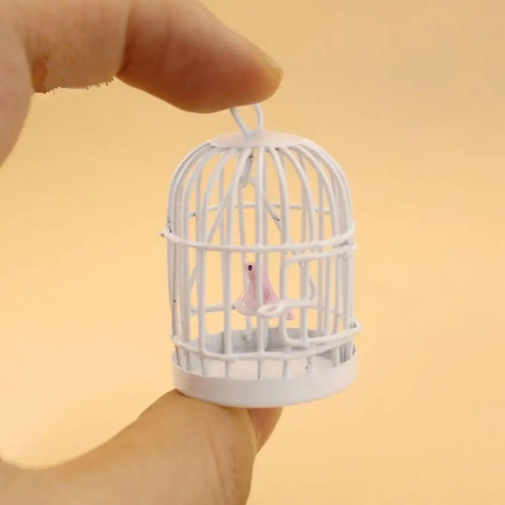 

Mini Metal Bird Cage Kids Play House Toy for 1:12 Doll House Random Color